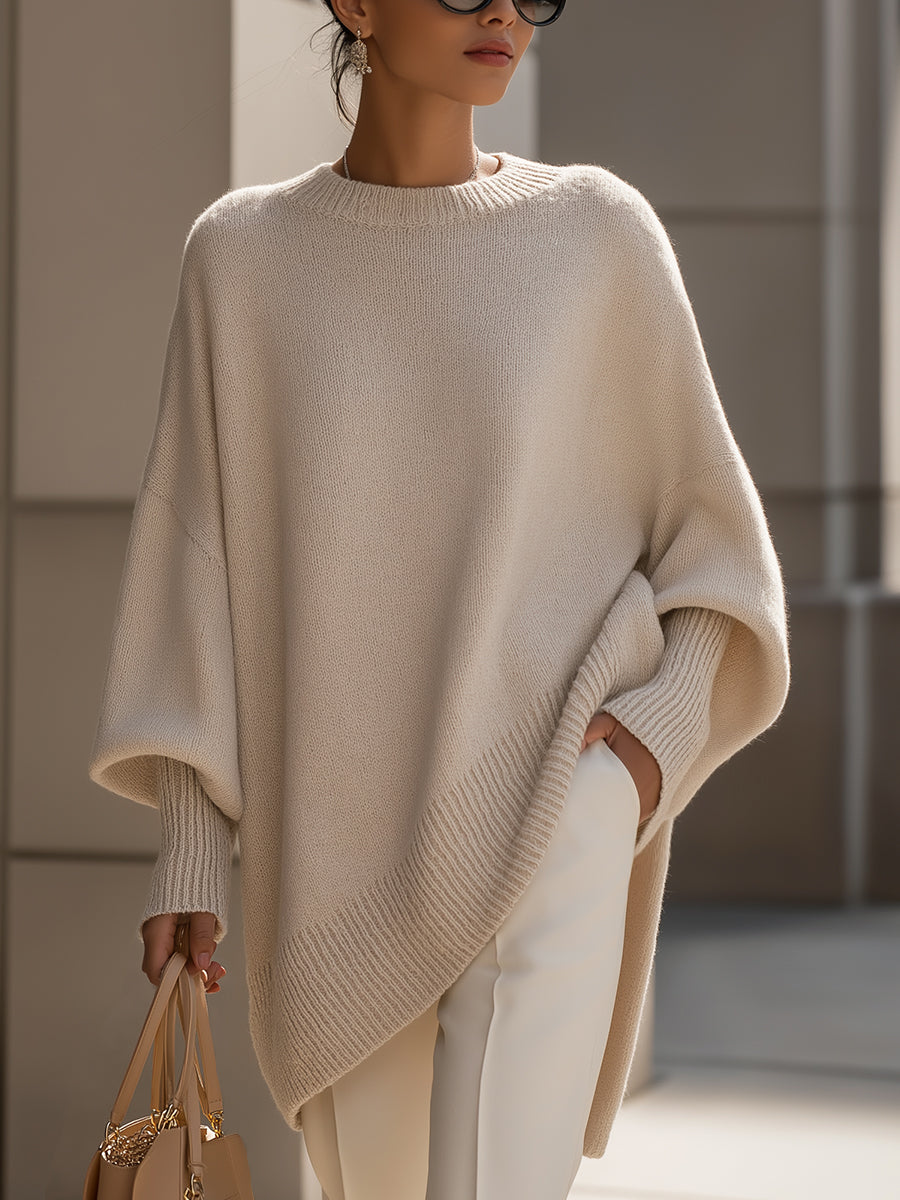 Women's Elegant Oversized Jumper in Beige