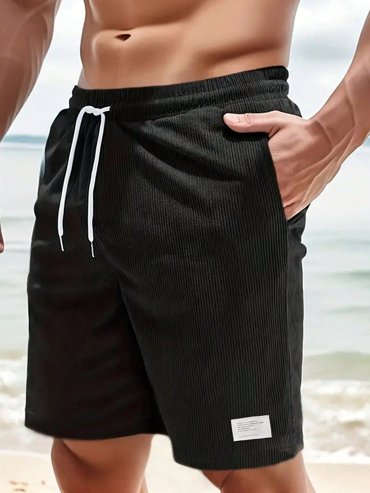 Men's drawstring shorts in Black