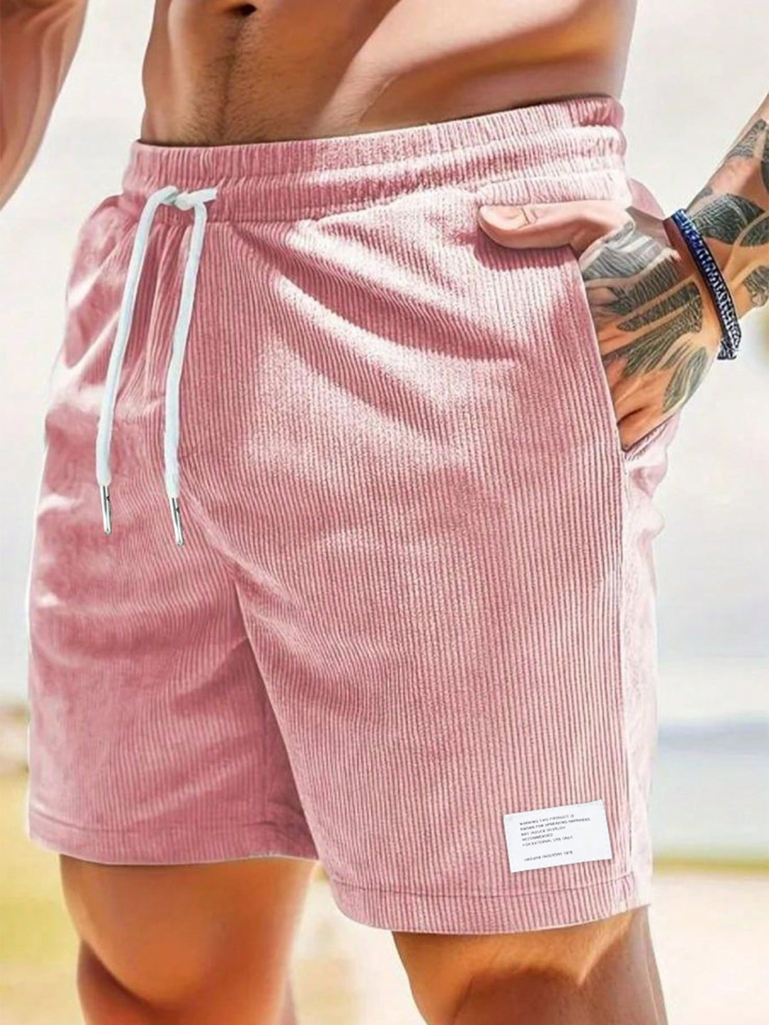 Men's drawstring shorts in Pink
