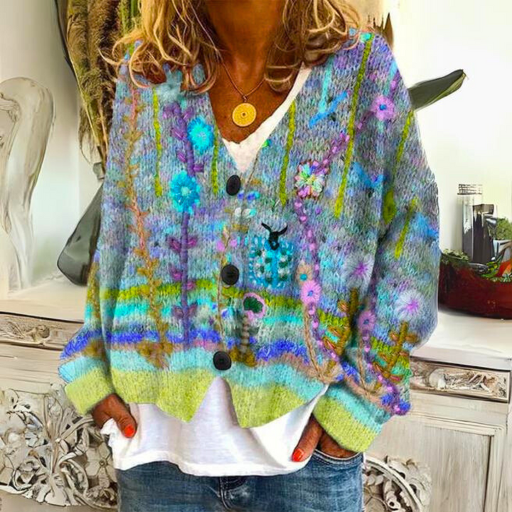Women's Cosy Colourful Jumper in Green