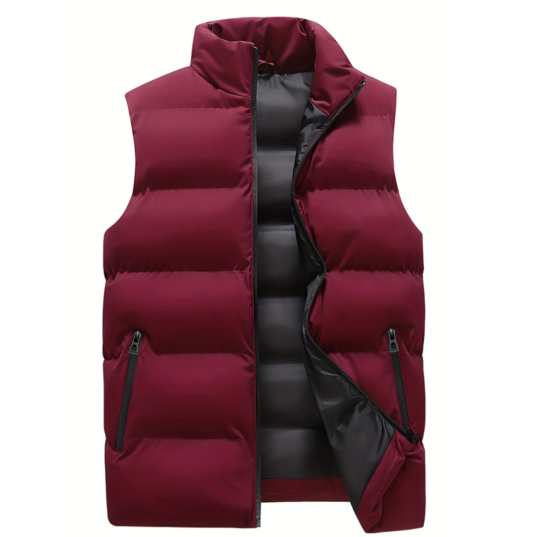 Men's Quilted Gilet in Red