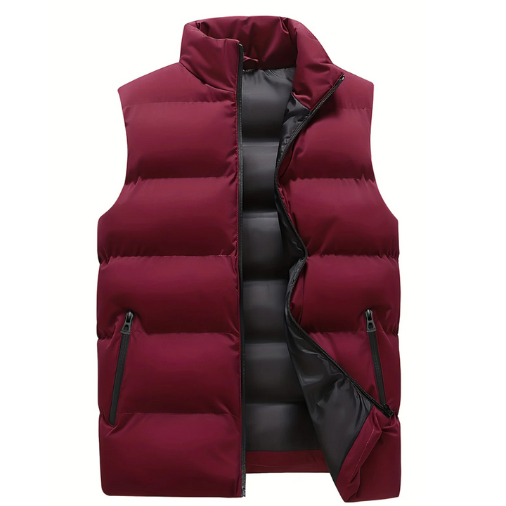 Men's Quilted Gilet in Red