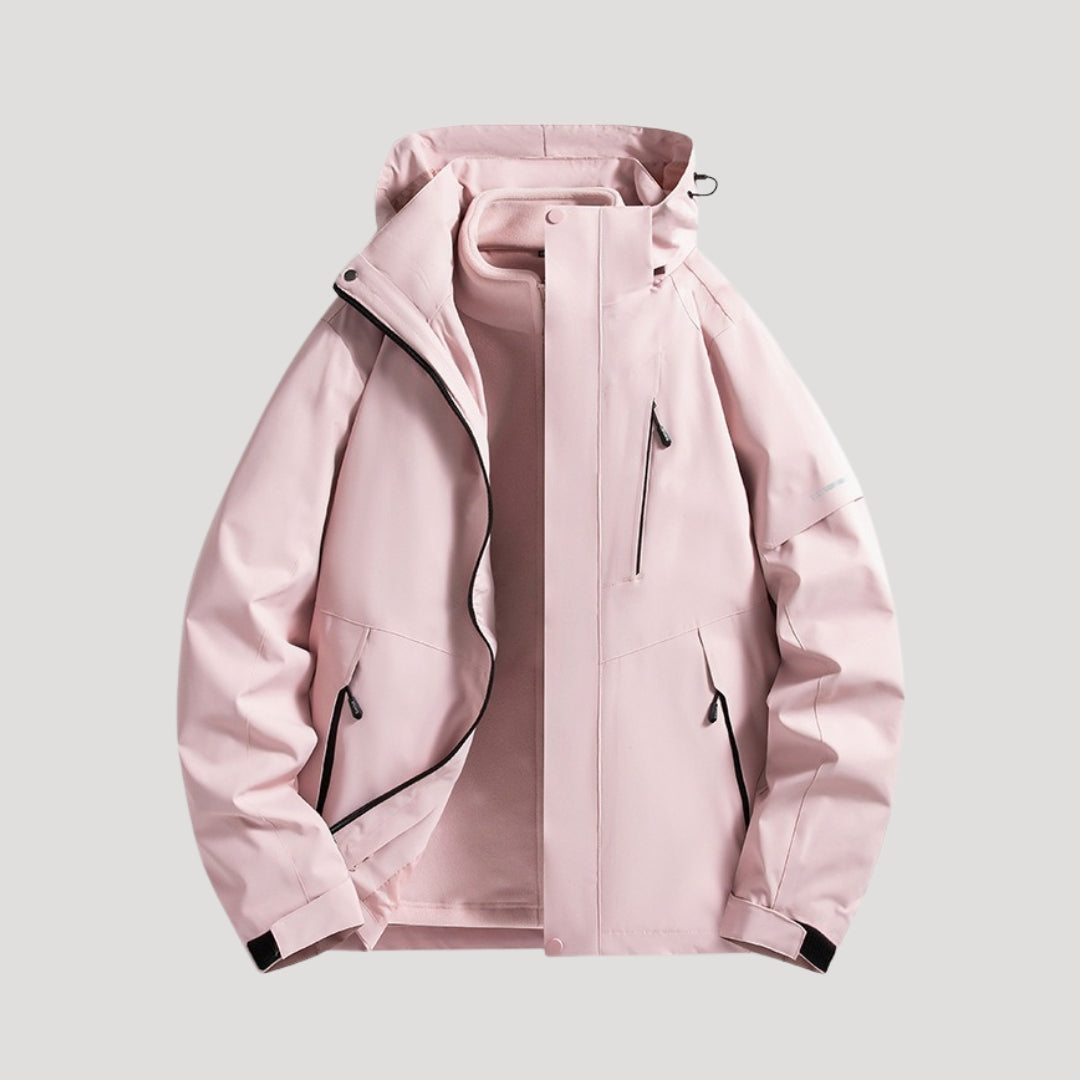 Women's Waterproof Outdoor Windbreaker Jacket in Pink