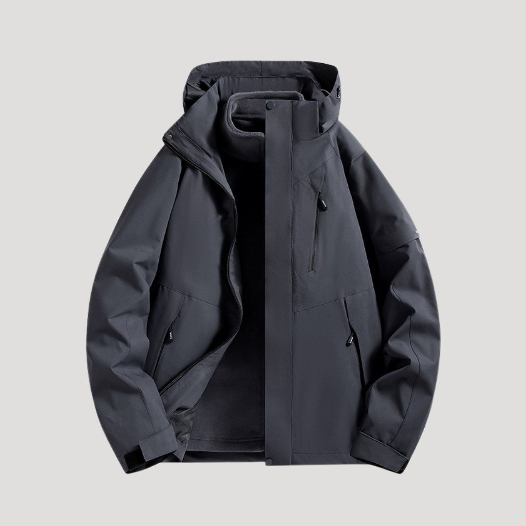 Women's Waterproof Outdoor Windbreaker Jacket in Black