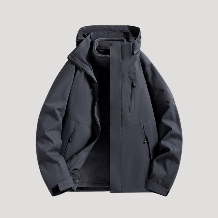 Women's Waterproof Outdoor Windbreaker Jacket in Black