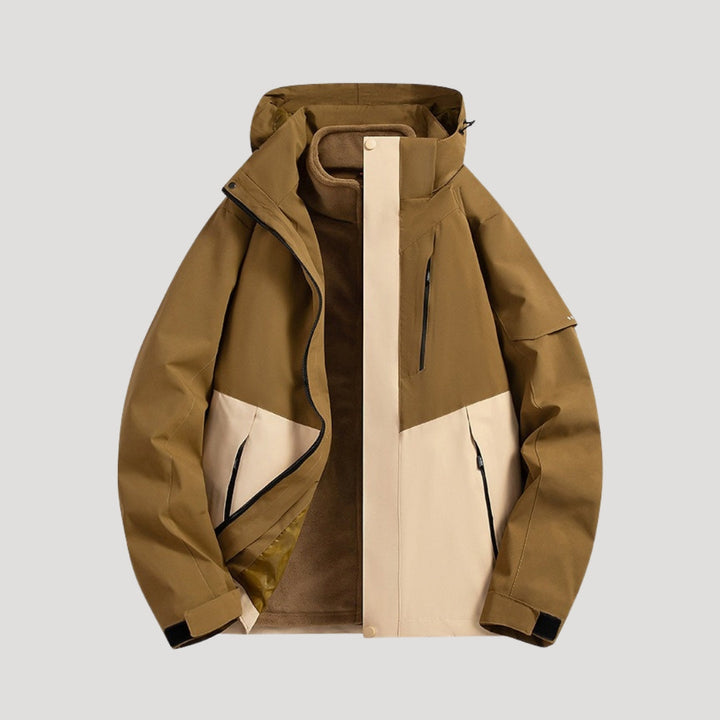 Women's Waterproof Outdoor Windbreaker Jacket in Brown
