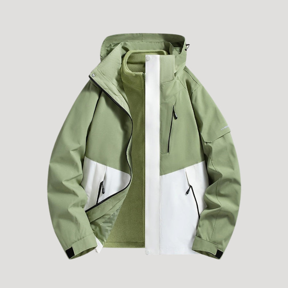Women's Waterproof Outdoor Windbreaker Jacket in Green