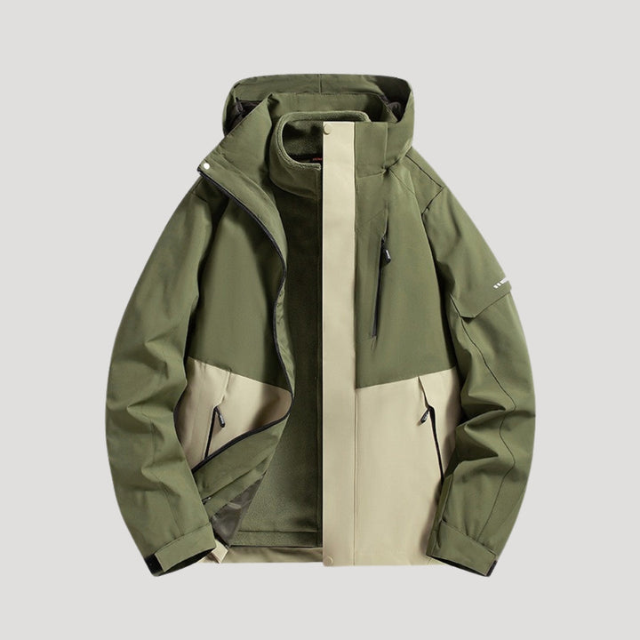 Women's Waterproof Outdoor Windbreaker Jacket in Forest Green
