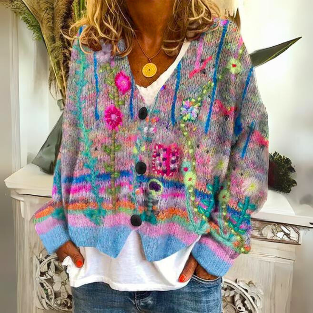 Women's Cosy Colourful Jumper in Blue