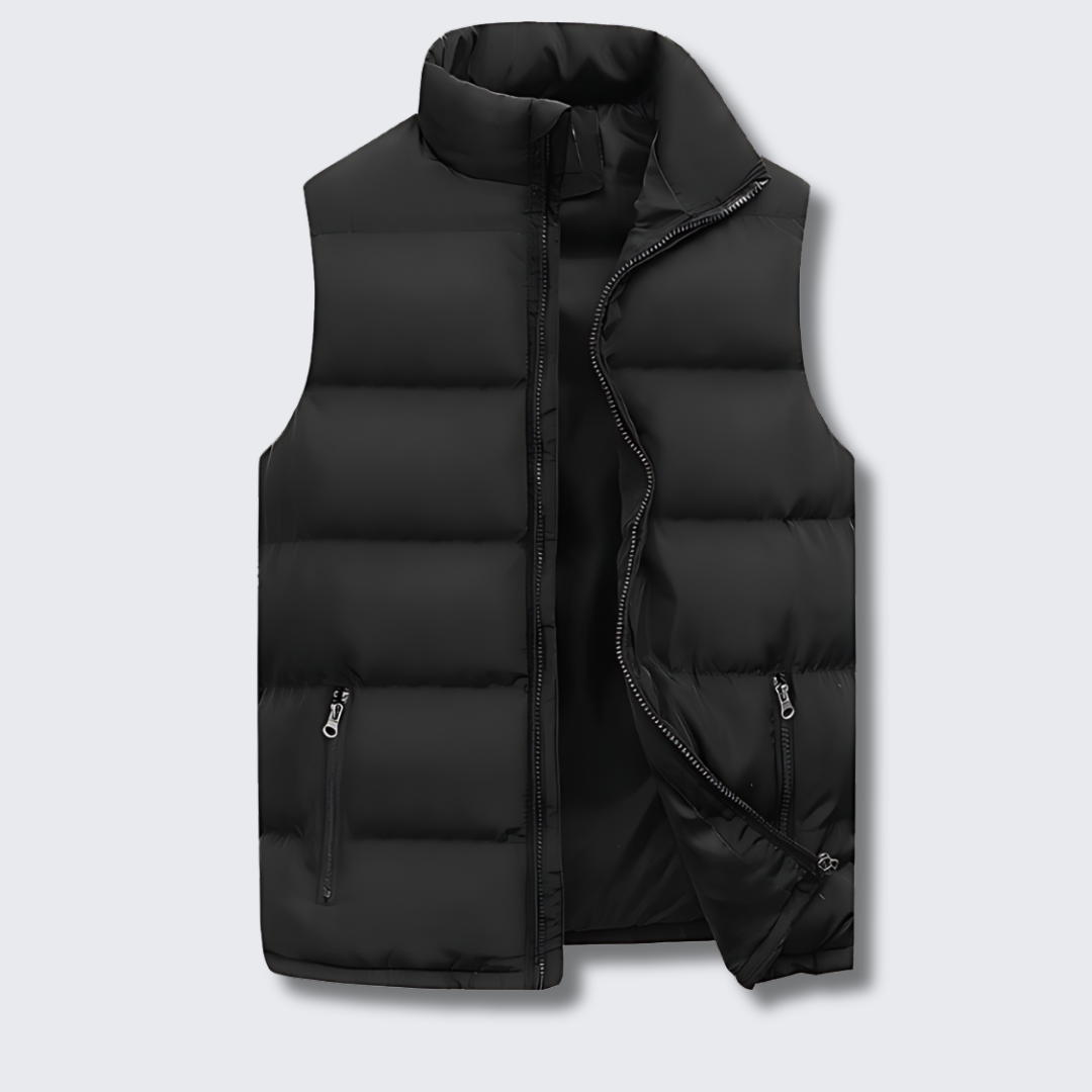 Men's Quilted Gilet in Black