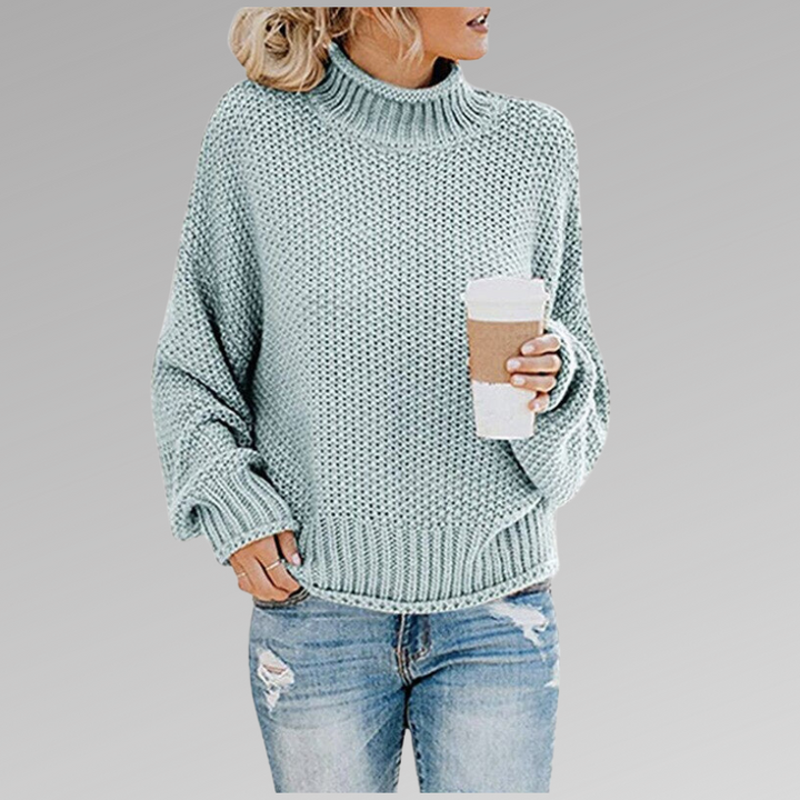 Women's Loose Winter Knit Jumper in Light Blue