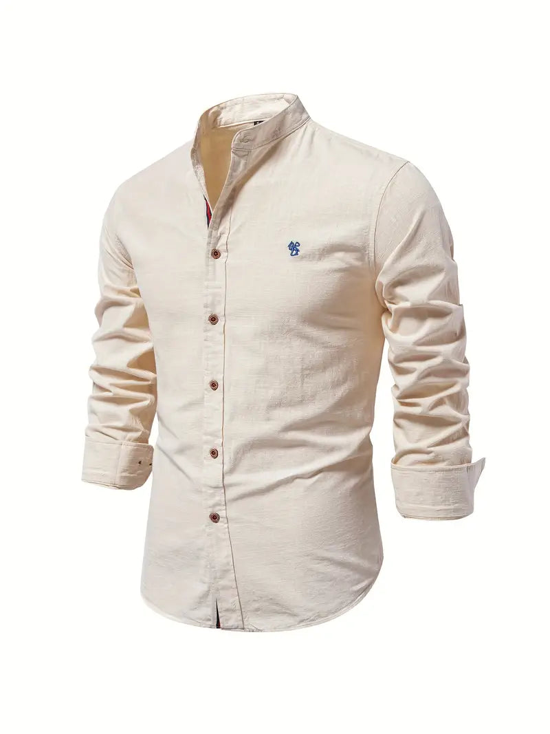 Men's Casual Button Shirt in Apricot