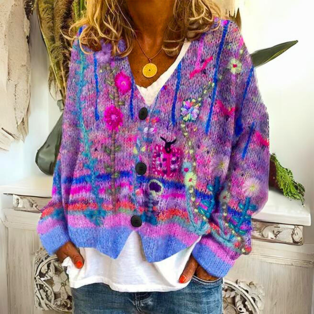 Women's Cosy Colourful Jumper in Purple