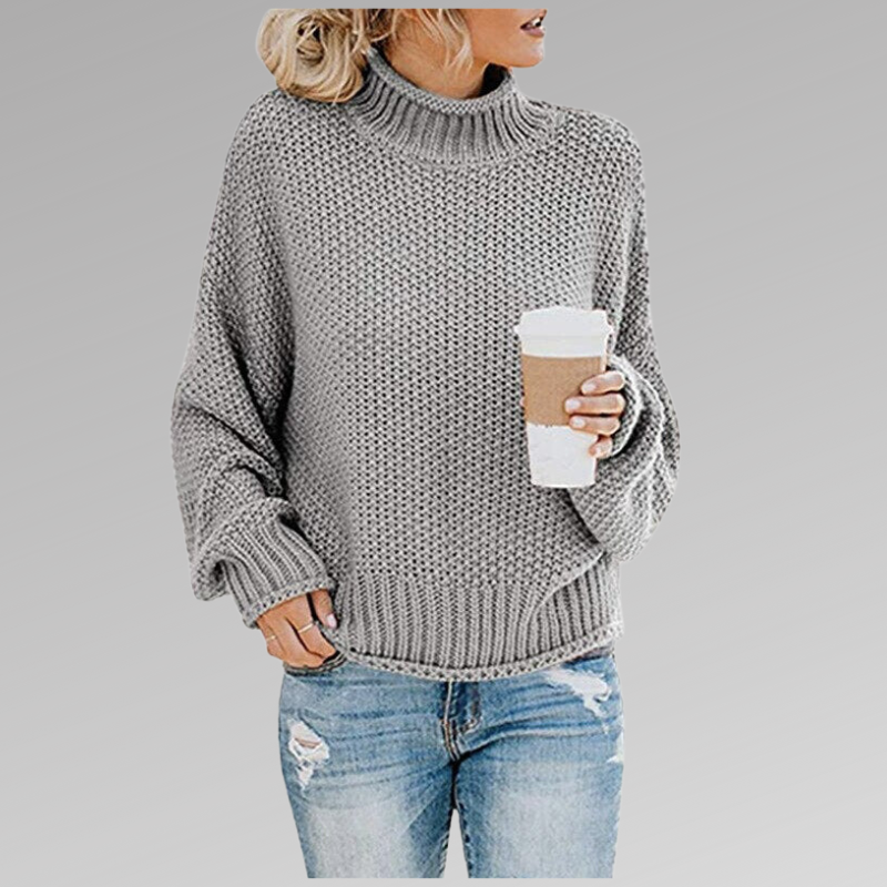 Women's Loose Winter Knit Jumper in Grey
