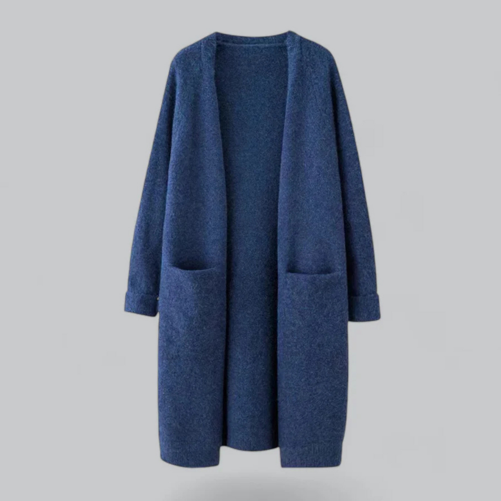 Women's Warm Open-Front Cardigan in Royal Blue