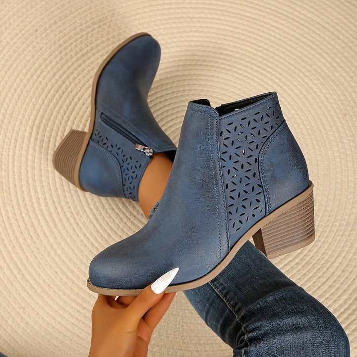 Women's Side-Zip Ankle Boots in Blue