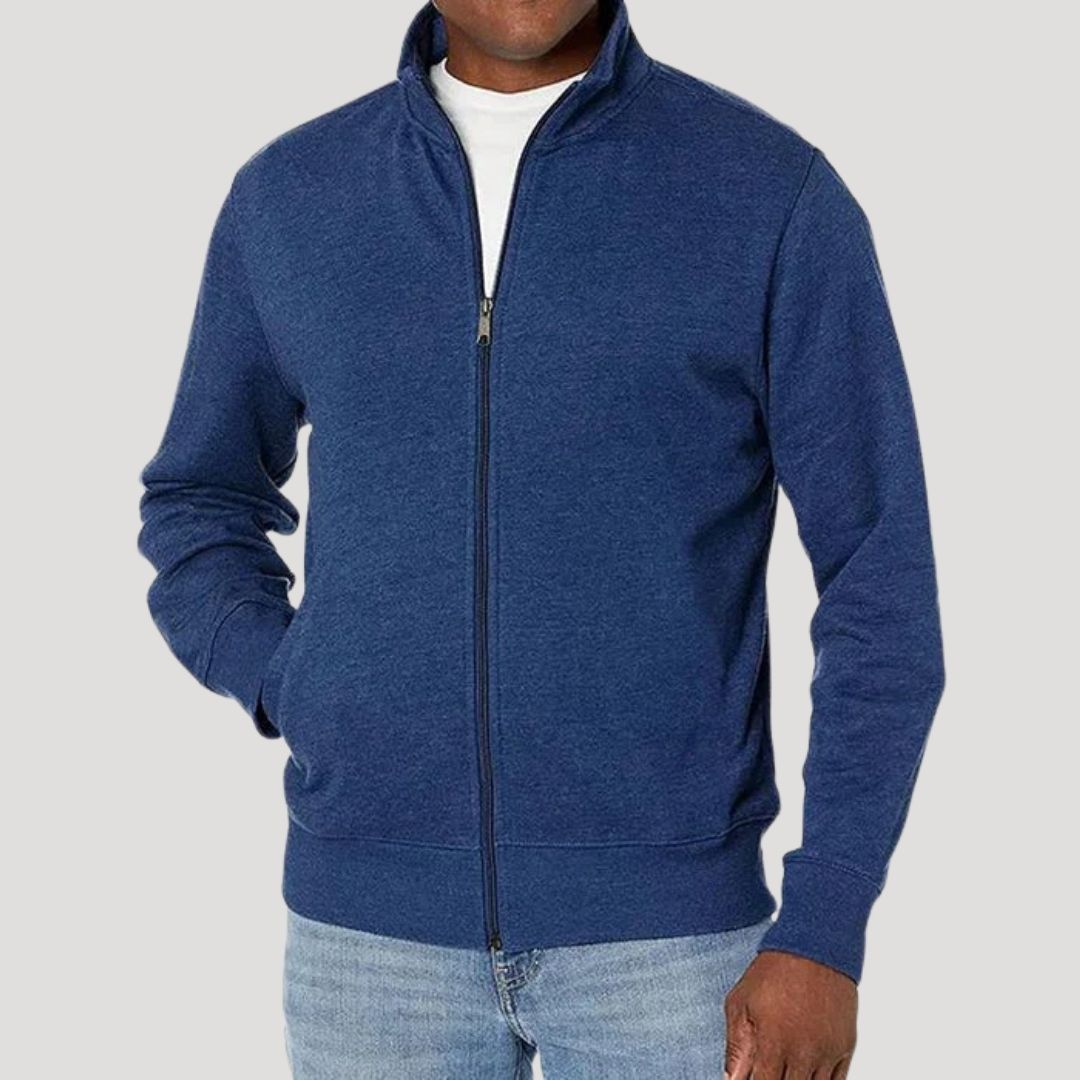 Men's spring casual zip jacket in Blue