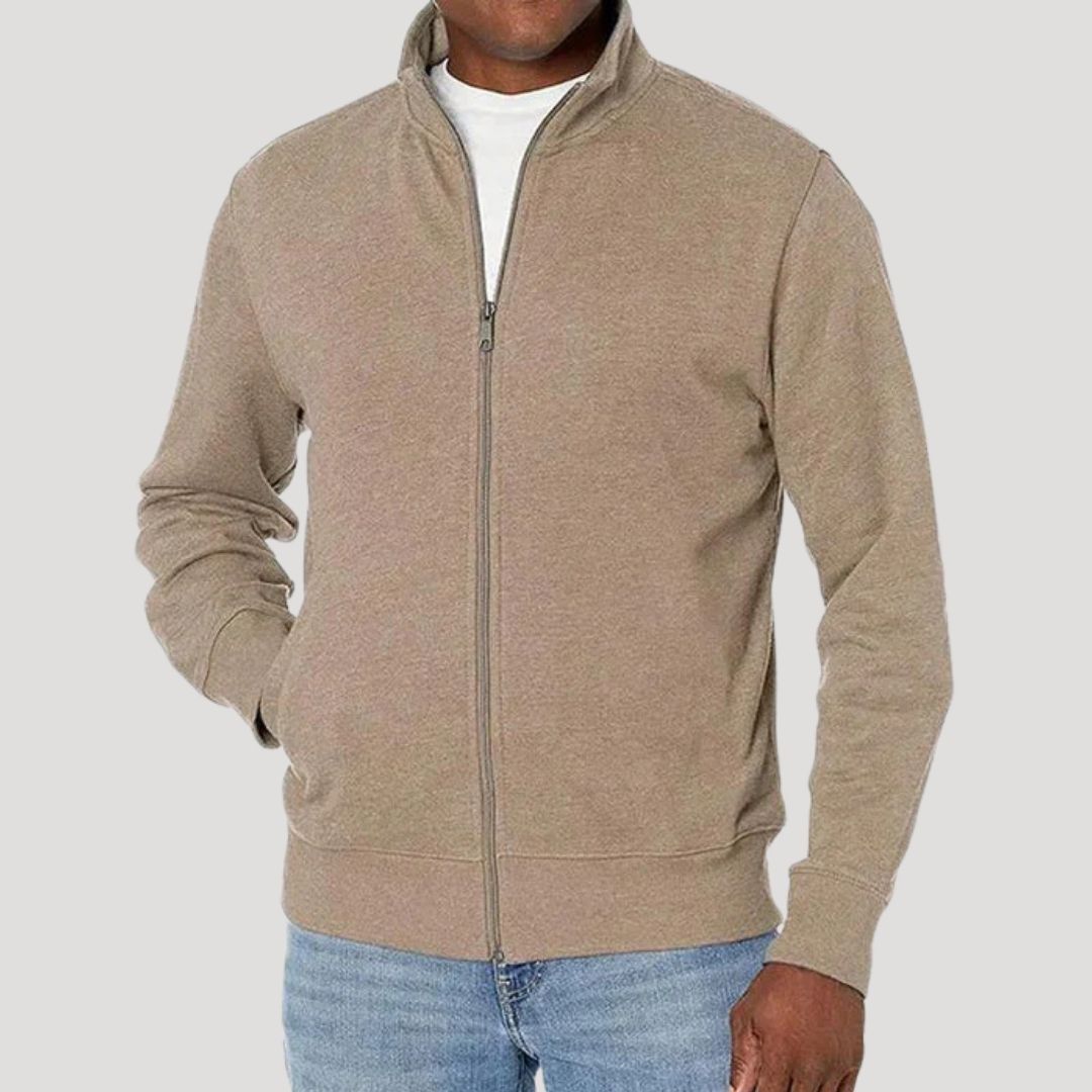 Men's spring casual zip jacket in Beige
