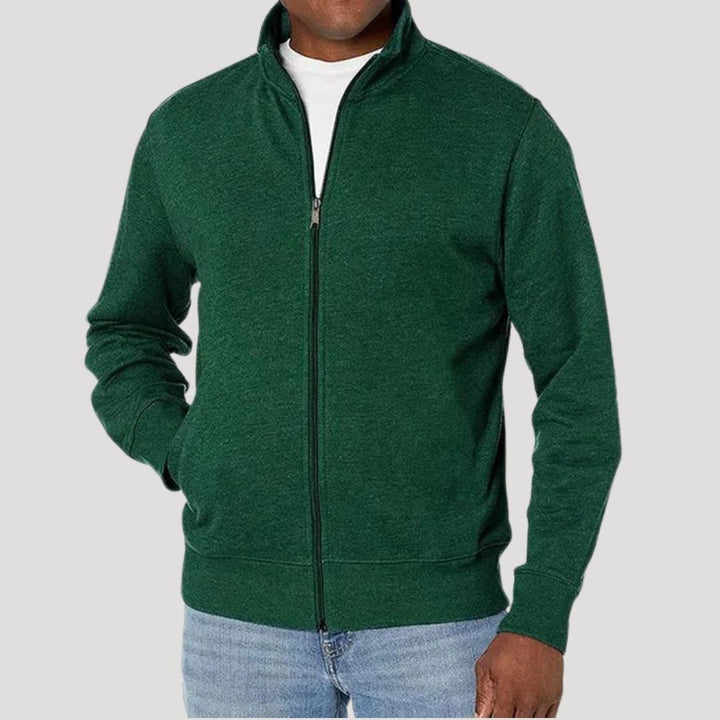 Men's spring casual zip jacket in Green