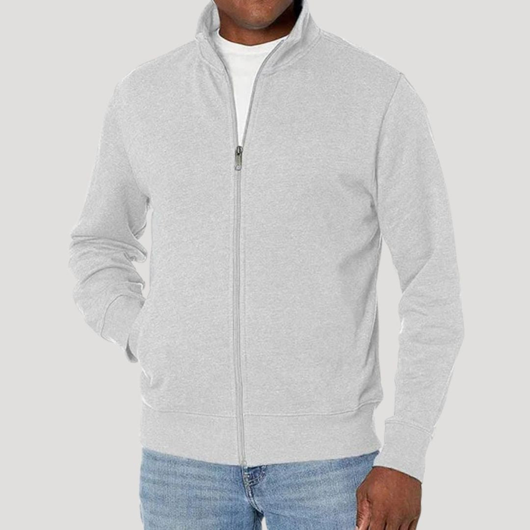 Men's spring casual zip jacket in White