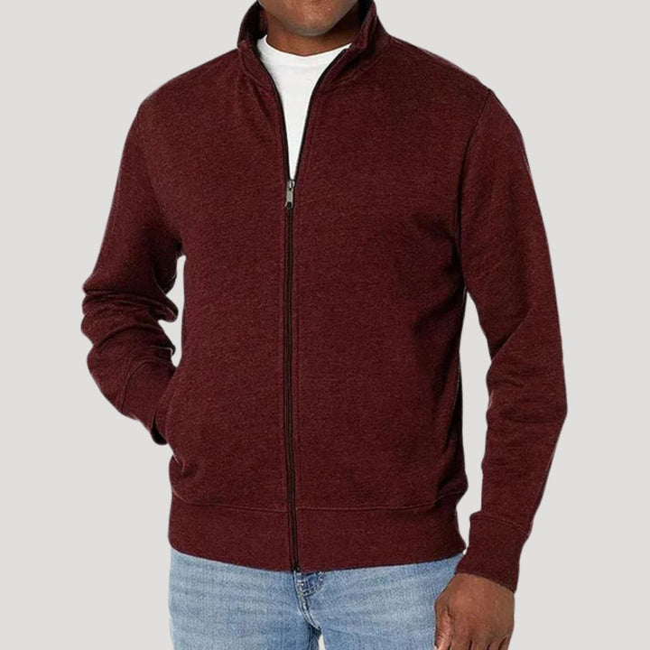 Men's spring casual zip jacket in Red