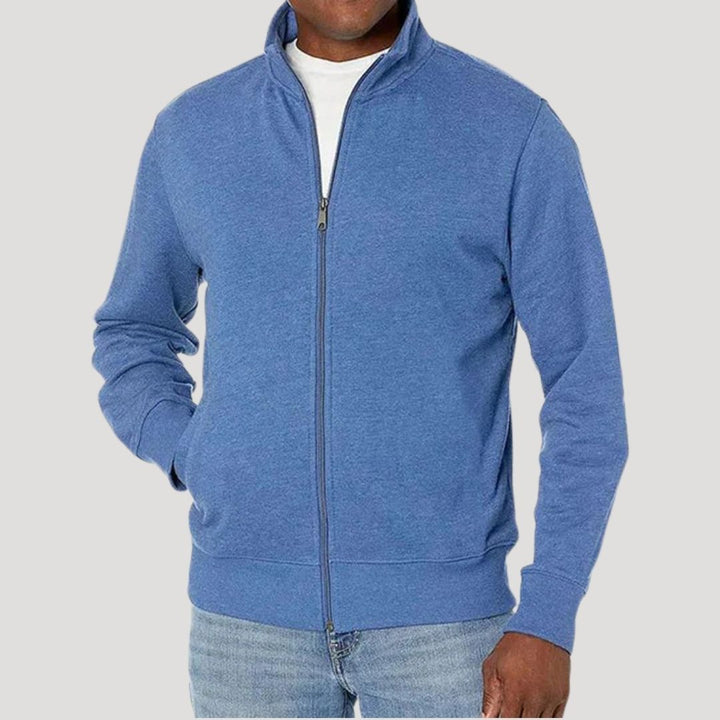 Men's spring casual zip jacket in Light Blue