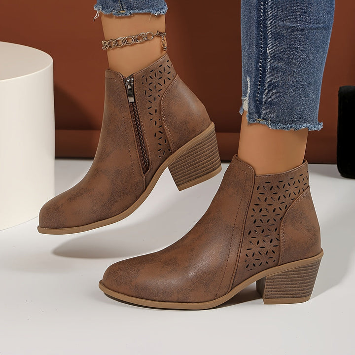 Women's Side-Zip Ankle Boots in Brown