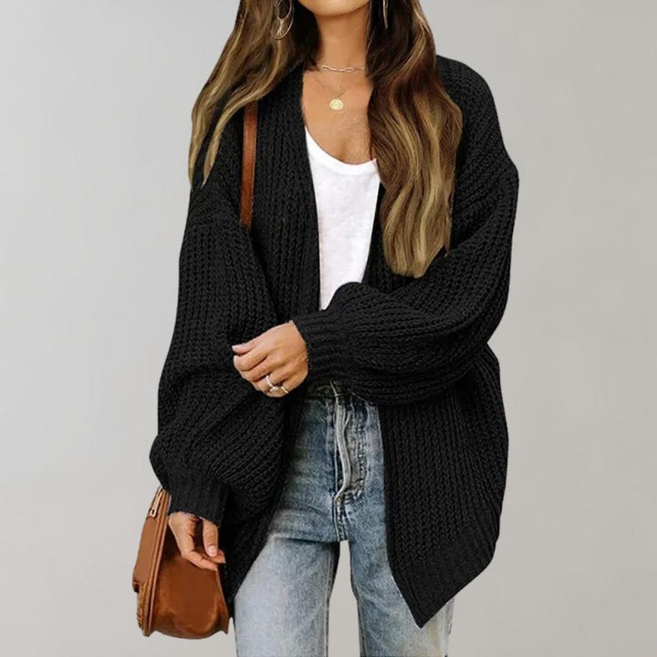 Women's Open-Front Cardigan in Black