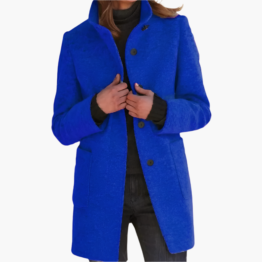 Women's Classic Long-Sleeve Winter Coat in Navy