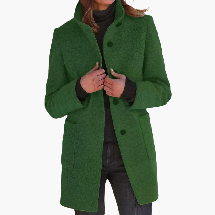 Women's Classic Long-Sleeve Winter Coat in Green