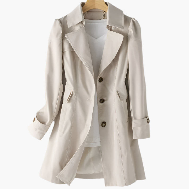Women's Long Trench Coat in Beige