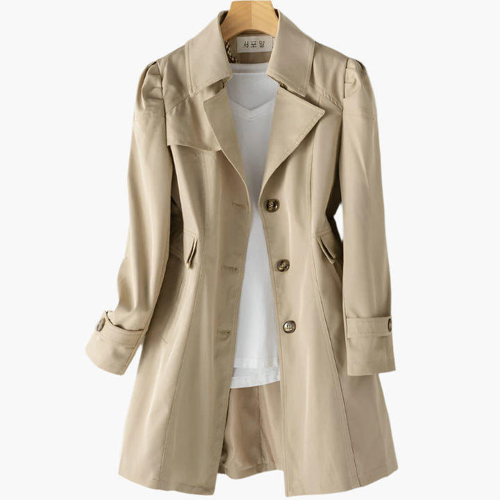 Women's Long Trench Coat in Khaki