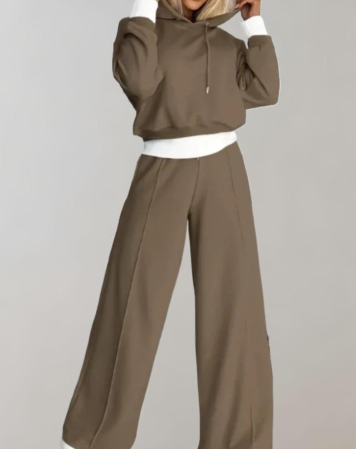 Women's Hoodie & Jogger Set in Brown