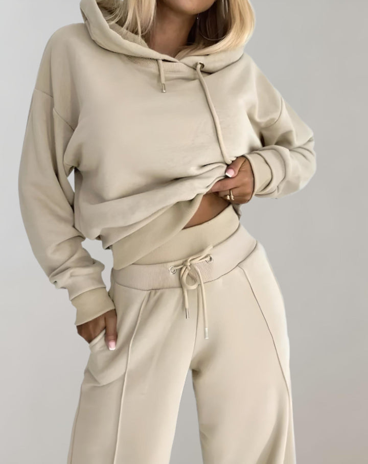 Women's Hoodie & Jogger Set in Beige