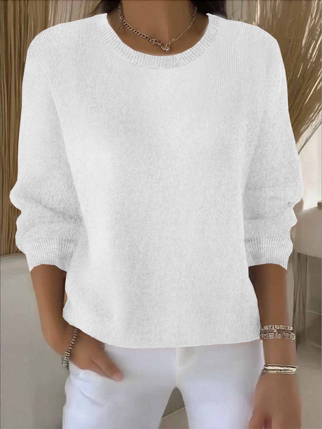 Women's everyday winter knit jumper in White