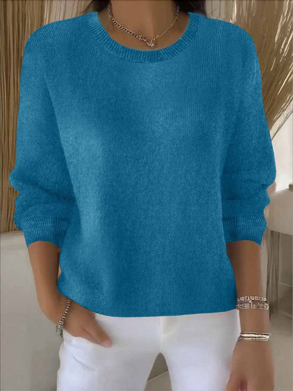 Women's everyday winter knit jumper in Blue