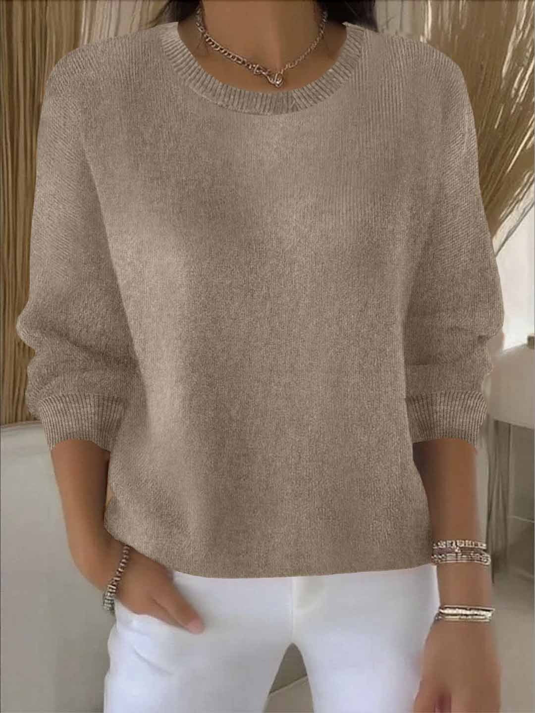 Women's everyday winter knit jumper in Khaki