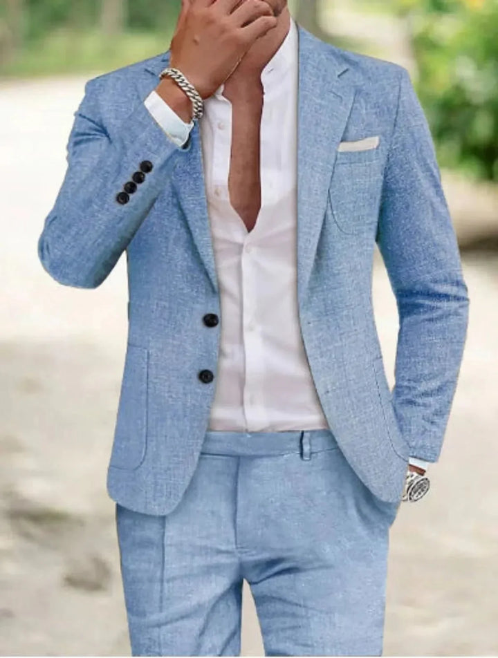 Men's two-button wedding suit in Blue