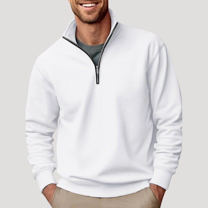 Men's Quarter-Zip Pullover in White