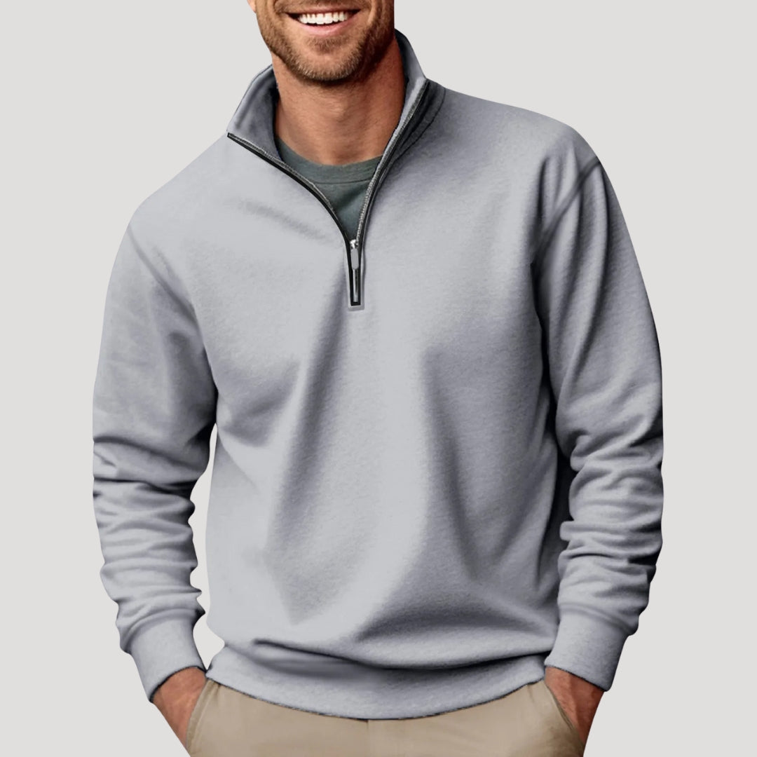 Men's Quarter-Zip Pullover in Grey