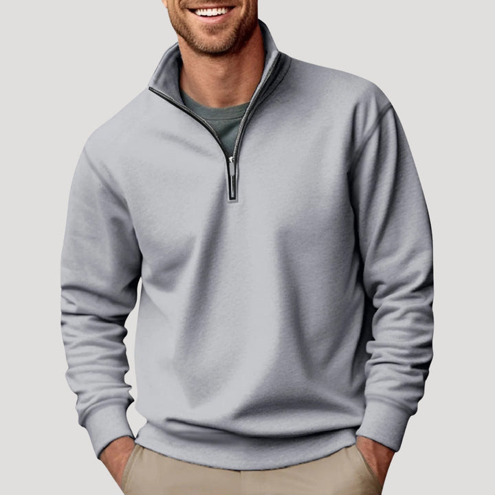 Men's Quarter-Zip Pullover in Grey
