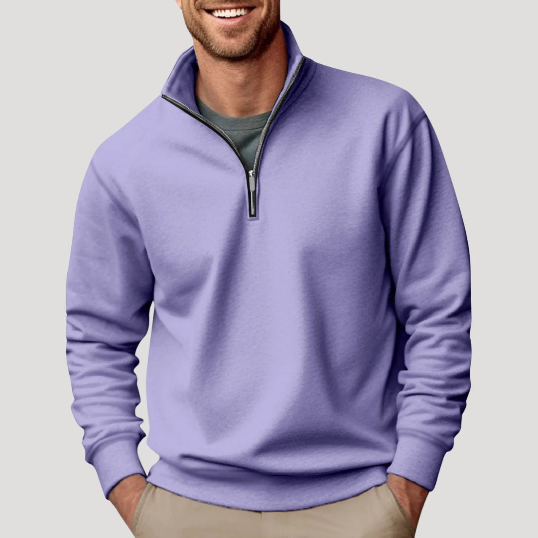 Men's Quarter-Zip Pullover in Purple