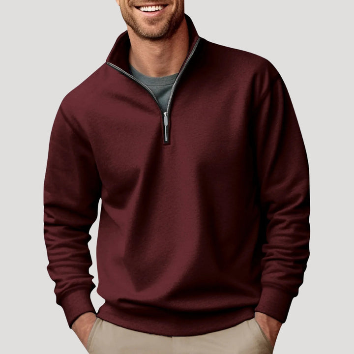Men's Quarter-Zip Pullover in Brown