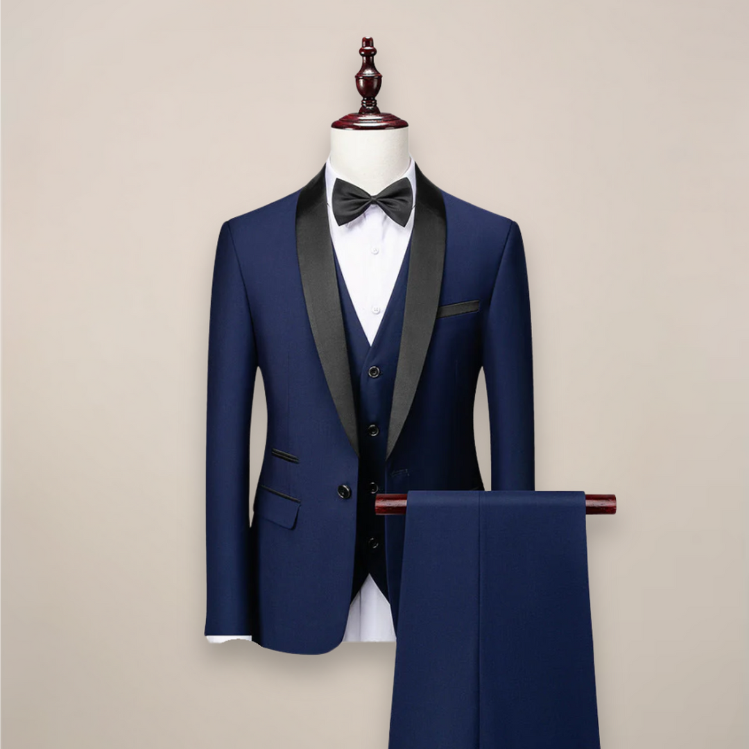 Men's Classic Three-Piece Suit in Navy