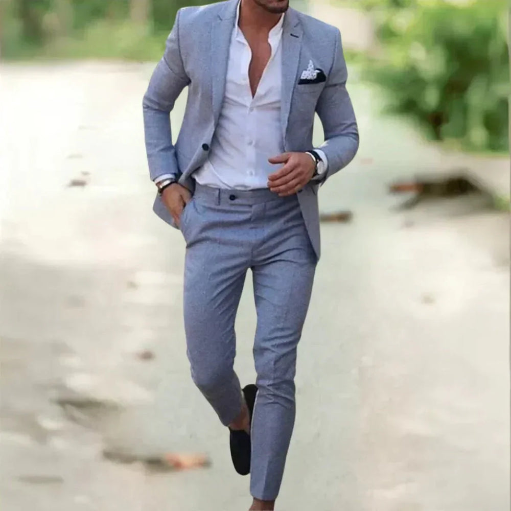 Men's Formal Wedding Suit Set in Grey