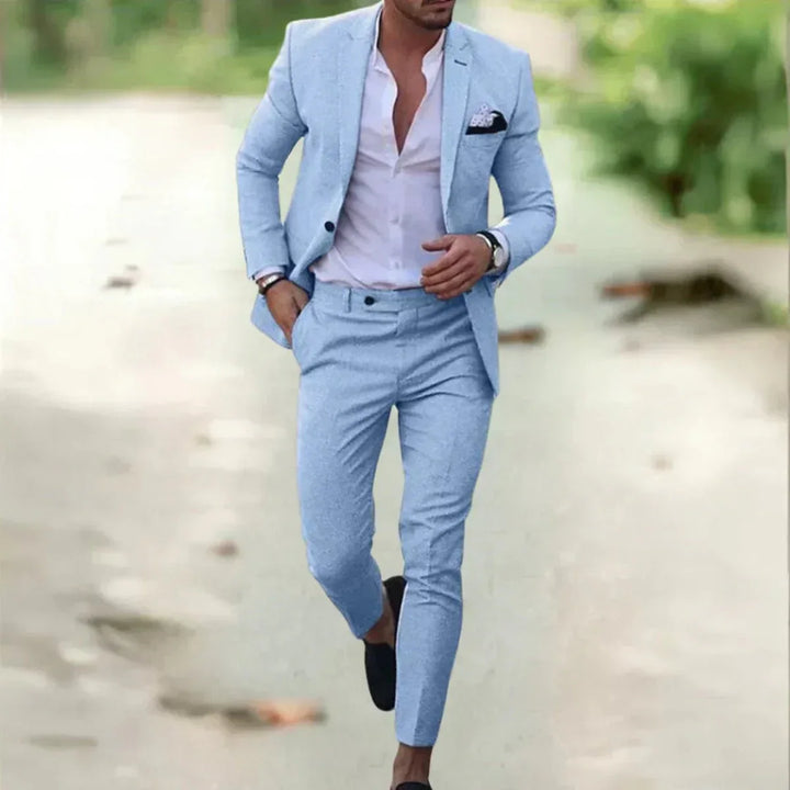 Men's Formal Wedding Suit Set in Light Blue
