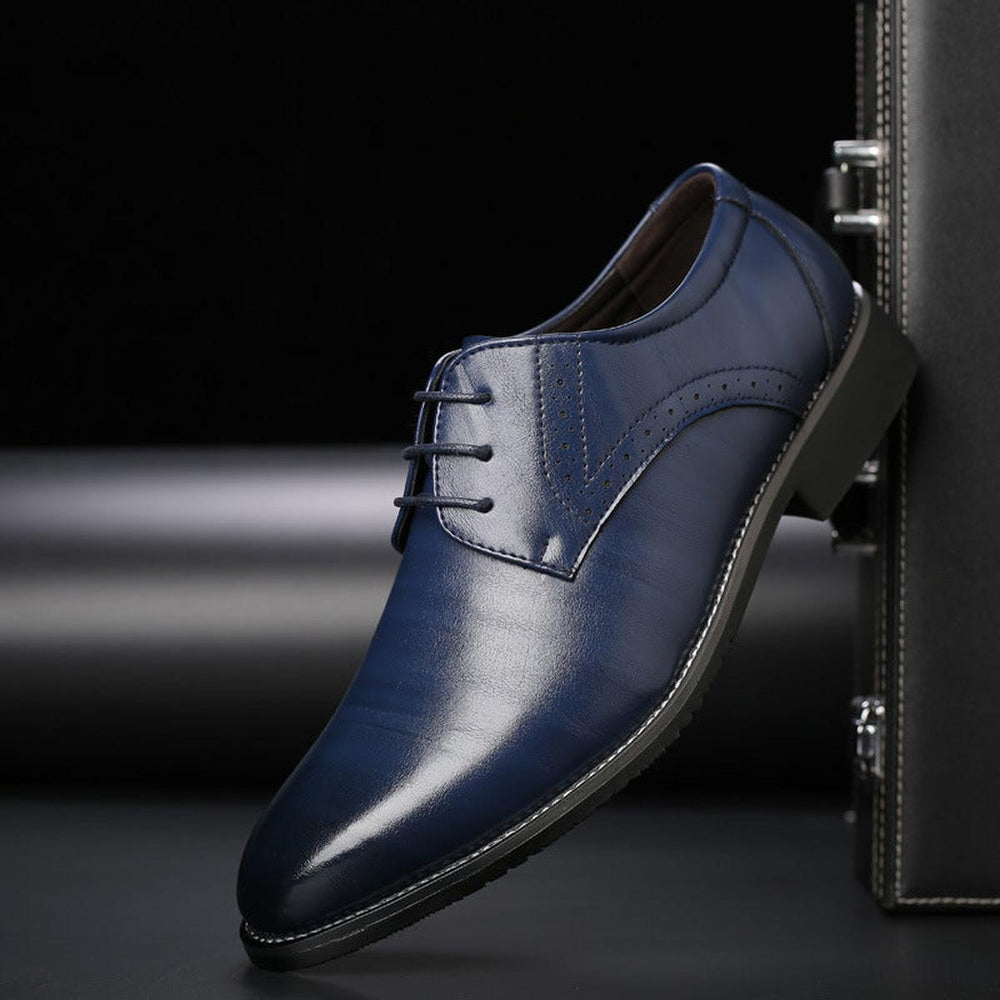 Men's Timeless Formal Lace-Up Derby Shoes in Blue