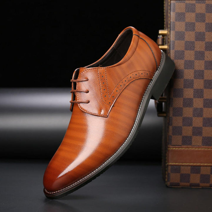 Men's Timeless Formal Lace-Up Derby Shoes in Yellow