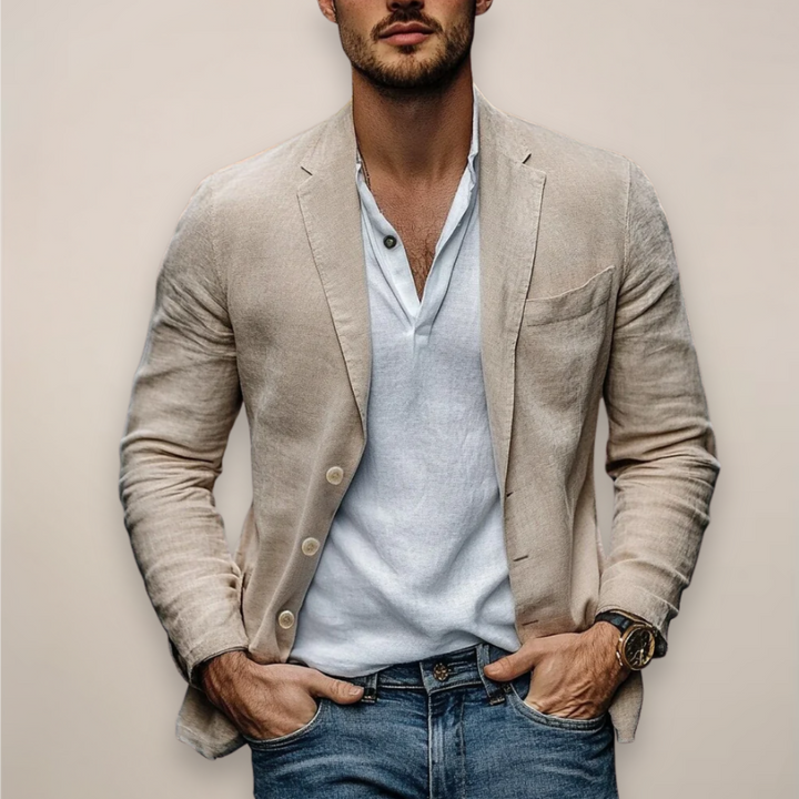 Men's Casual Blazer in Beige
