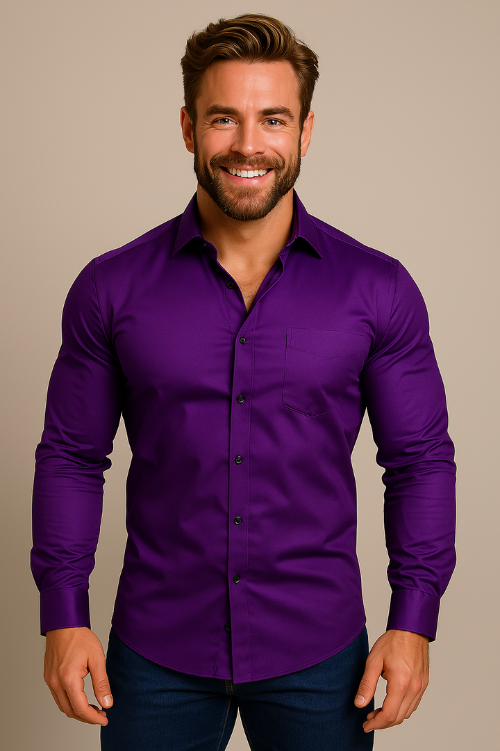 Men's Tailored Everyday Shirt in Purple